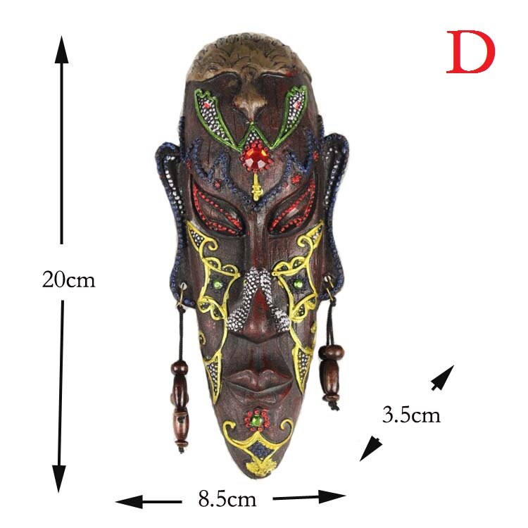 2pcs Zakka 3D Creative Resin Crafts Retro Decoration Gift African Masks For Home Sitting Room Bar Wall Hanging Decoration Metope acacuss