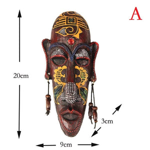 2pcs Zakka 3D Creative Resin Crafts Retro Decoration Gift African Masks For Home Sitting Room Bar Wall Hanging Decoration Metope acacuss
