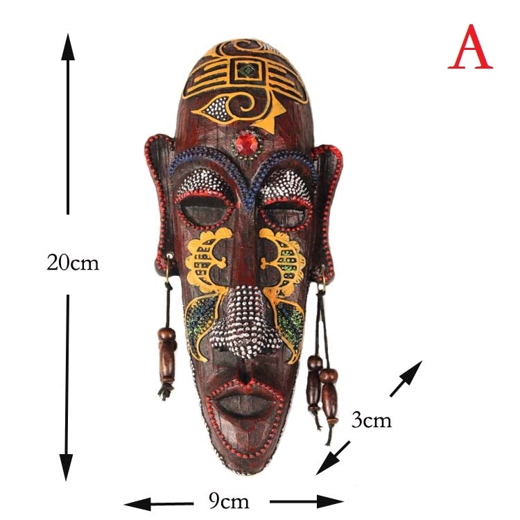 2pcs Zakka 3D Creative Resin Crafts Retro Decoration Gift African Masks For Home Sitting Room Bar Wall Hanging Decoration Metope acacuss