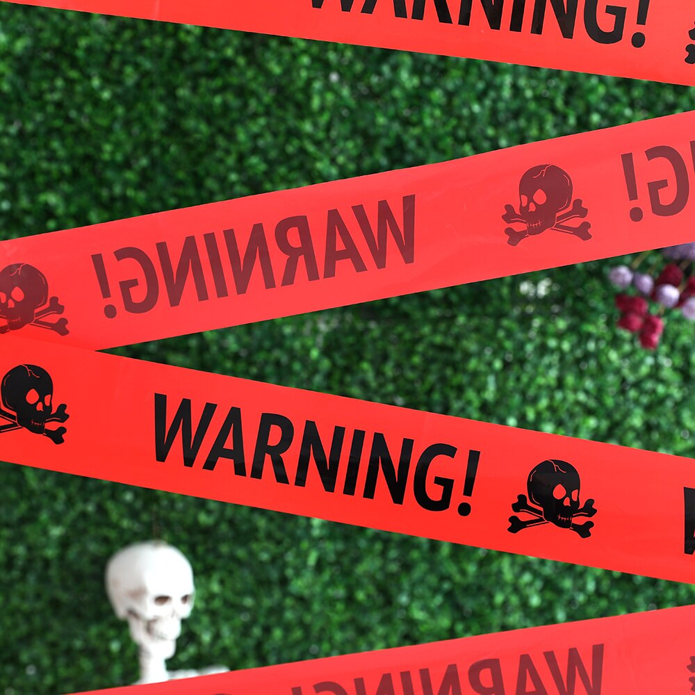 2pcs/set Halloween Warning Tape Signs Halloween Props Window Prop Party Danger Warning line Halloween Decoration Witch Balloons acacuss