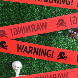 2pcs/set Halloween Warning Tape Signs Halloween Props Window Prop Party Danger Warning line Halloween Decoration Witch Balloons acacuss