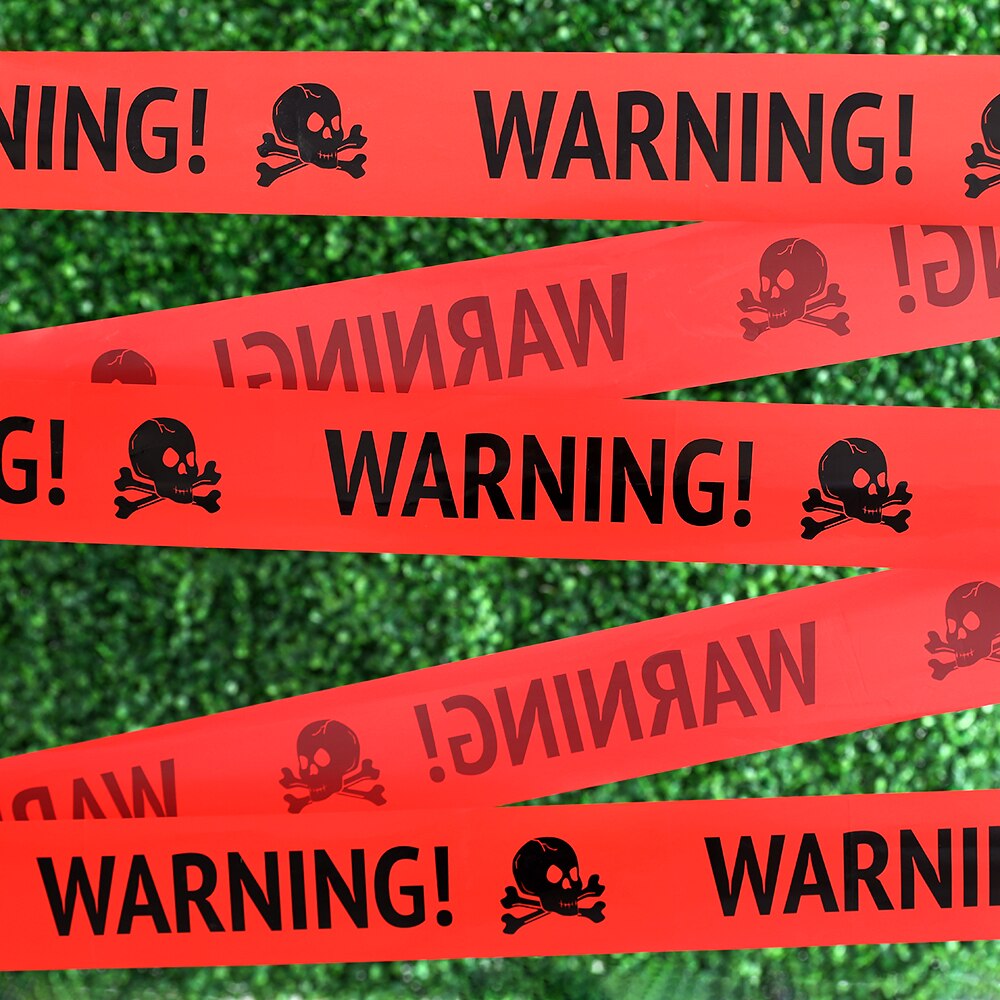 2pcs/set Halloween Warning Tape Signs Halloween Props Window Prop Party Danger Warning line Halloween Decoration Witch Balloons acacuss