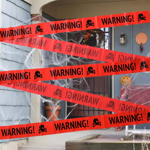 2pcs/set Halloween Warning Tape Signs Halloween Props Window Prop Party Danger Warning line Halloween Decoration Witch Balloons acacuss
