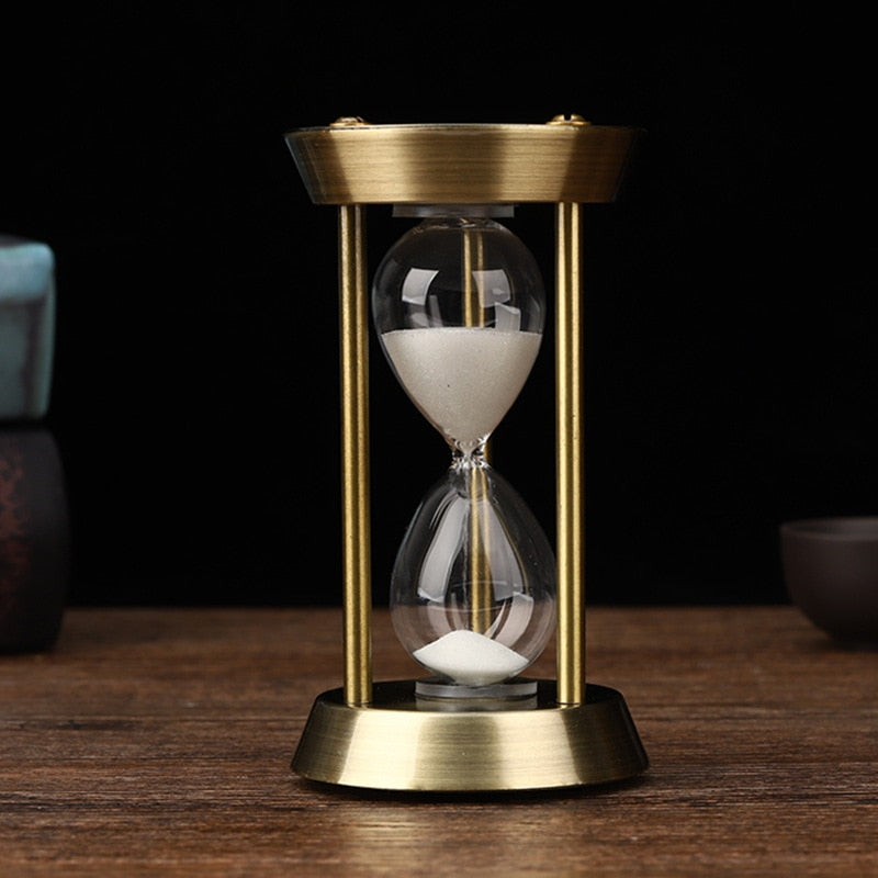3/5/10 Minute Retro Metal Handicraft Hourglass Pendulum Home Office Desktop Arrangement Ornament Sand Timer Sandglass Decoration acacuss
