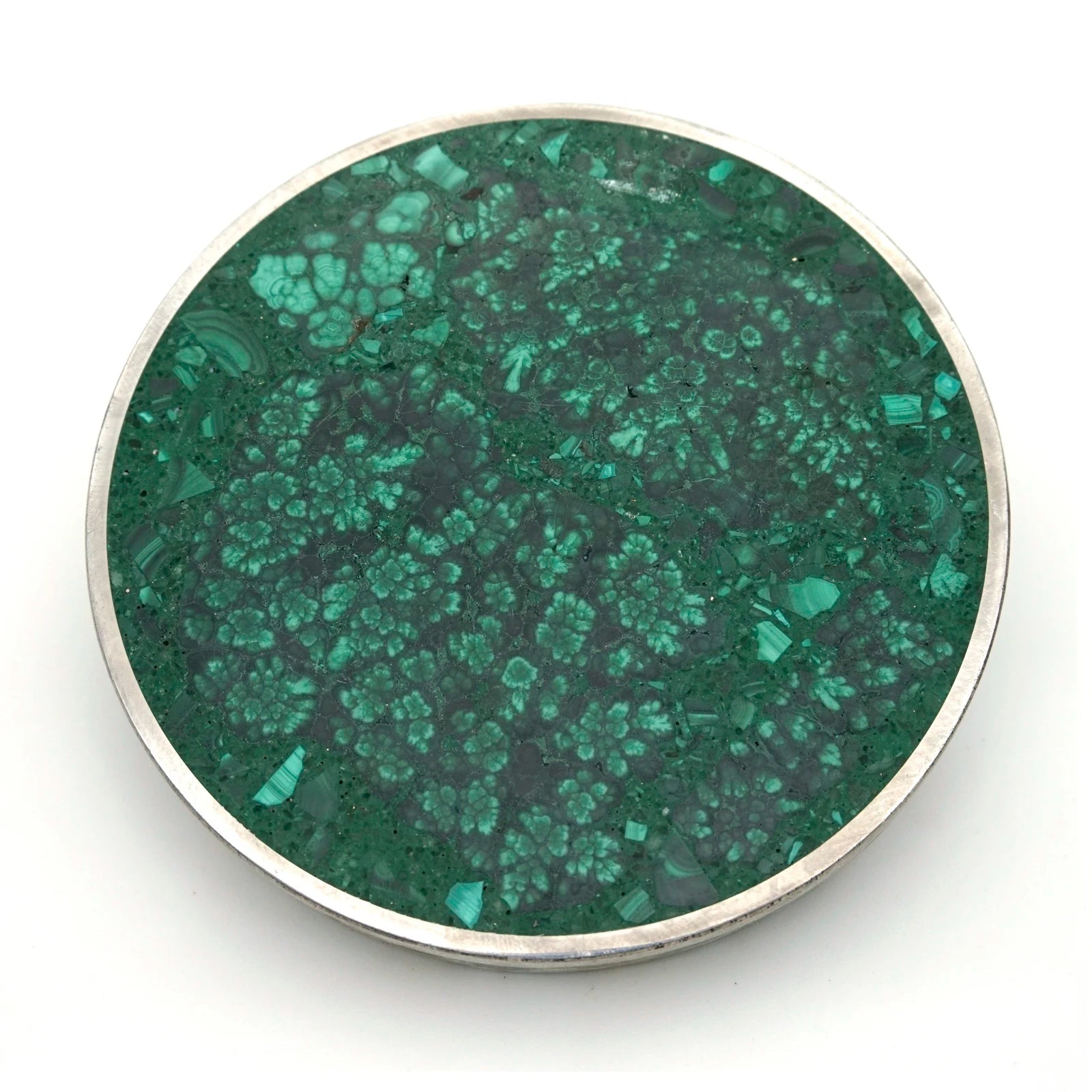3 Inch Malachite Coaster Single Piece for Hot& Cold Drinks, Thermal insulation pads, Temperature restrict, for all seasons acacuss