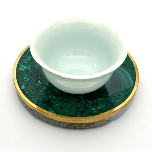 3 Inch Malachite Coaster Single Piece for Hot& Cold Drinks, Thermal insulation pads, Temperature restrict, for all seasons acacuss