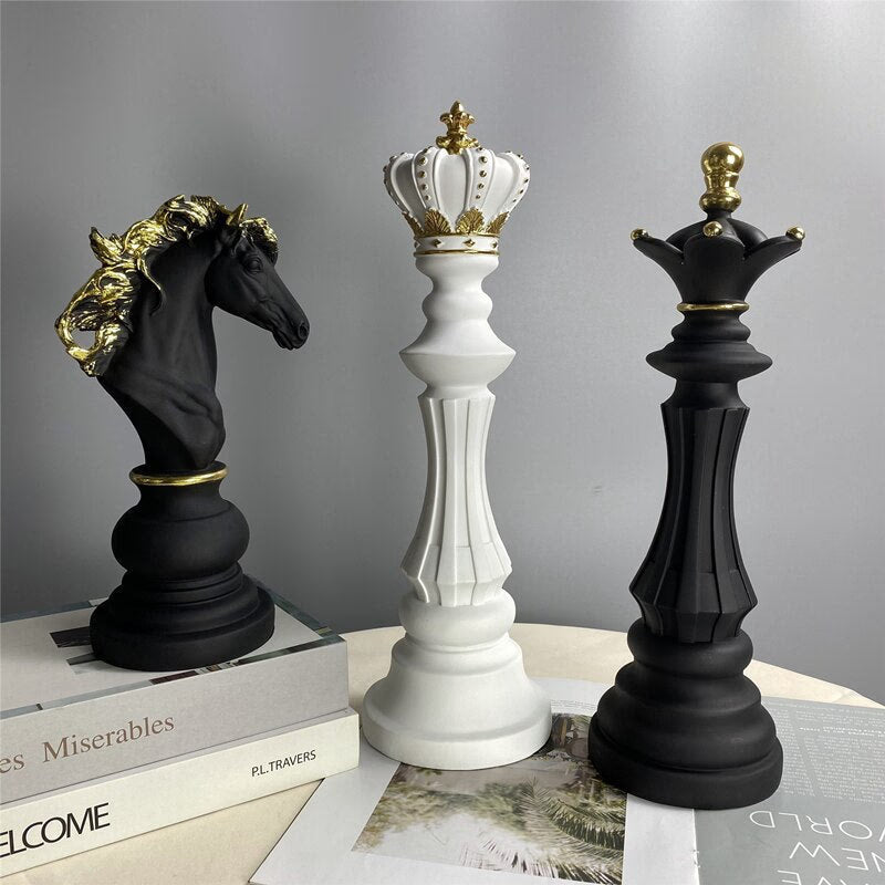 3 Pcs/Set Resin International Chess Figurine Modern Interior Decor Office Living Room Home Decoration Accessories acacuss