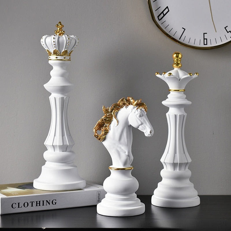 3 Pcs/Set Resin International Chess Figurine Modern Interior Decor Office Living Room Home Decoration Accessories acacuss