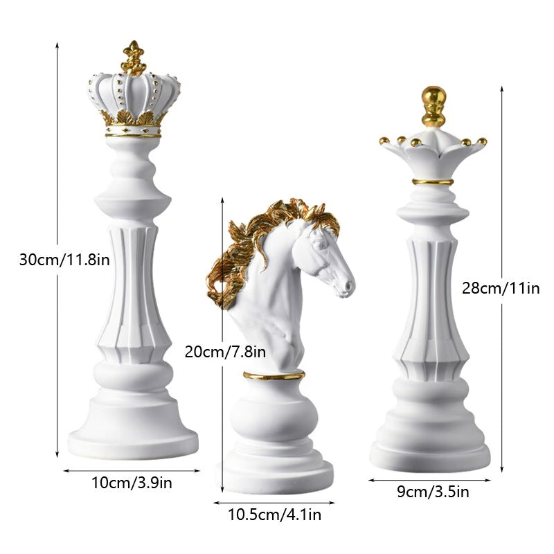 3 Pcs/Set Resin International Chess Figurine Modern Interior Decor Office Living Room Home Decoration Accessories acacuss