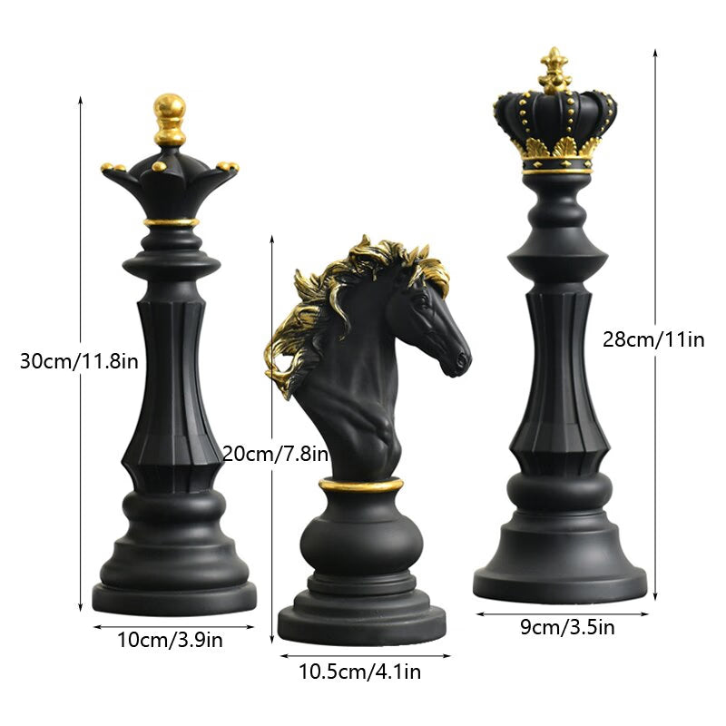 3 Pcs/Set Resin International Chess Figurine Modern Interior Decor Office Living Room Home Decoration Accessories acacuss