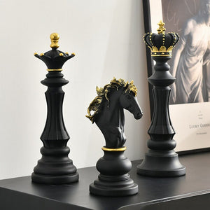 3 Pcs/Set Resin International Chess Figurine Modern Interior Decor Office Living Room Home Decoration Accessories acacuss