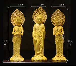 3 wooden buddha statue Guan Yin statue handmade wood carving Wood Statue Feng Shui buddha light pray at home religion statue acacuss