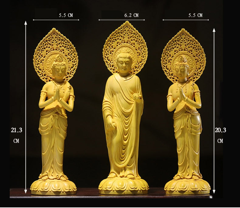3 wooden buddha statue Guan Yin statue handmade wood carving Wood Statue Feng Shui buddha light pray at home religion statue acacuss