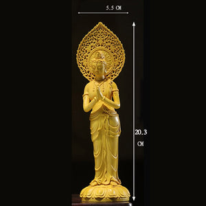 3 wooden buddha statue Guan Yin statue handmade wood carving Wood Statue Feng Shui buddha light pray at home religion statue acacuss