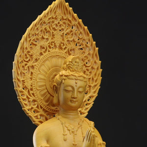 3 wooden buddha statue Guan Yin statue handmade wood carving Wood Statue Feng Shui buddha light pray at home religion statue acacuss