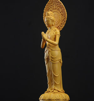 3 wooden buddha statue Guan Yin statue handmade wood carving Wood Statue Feng Shui buddha light pray at home religion statue acacuss