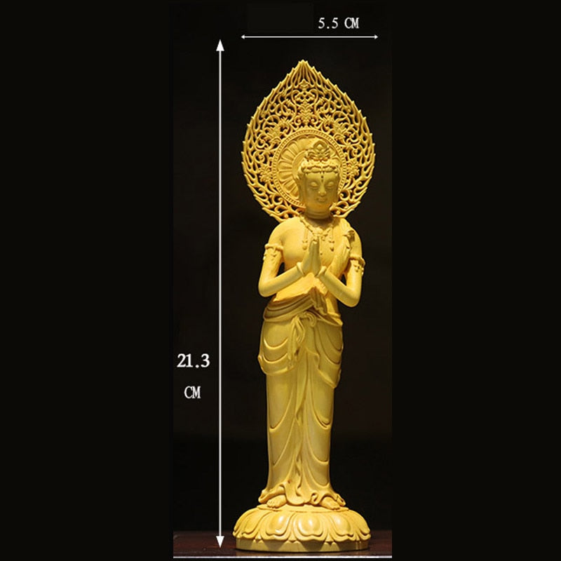 3 wooden buddha statue Guan Yin statue handmade wood carving Wood Statue Feng Shui buddha light pray at home religion statue acacuss