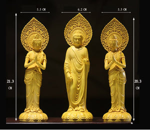 3 wooden buddha statue Guan Yin statue handmade wood carving Wood Statue Feng Shui buddha light pray at home religion statue acacuss
