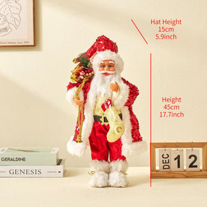 30/45cm Santa Claus Doll Decoration Red Plaid Santa Dolls New Year Gift 2024 Christmas Family Party Decoration Ornaments acacuss