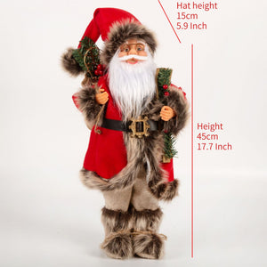 30/45cm Santa Claus Doll Decoration Red Plaid Santa Dolls New Year Gift 2024 Christmas Family Party Decoration Ornaments acacuss