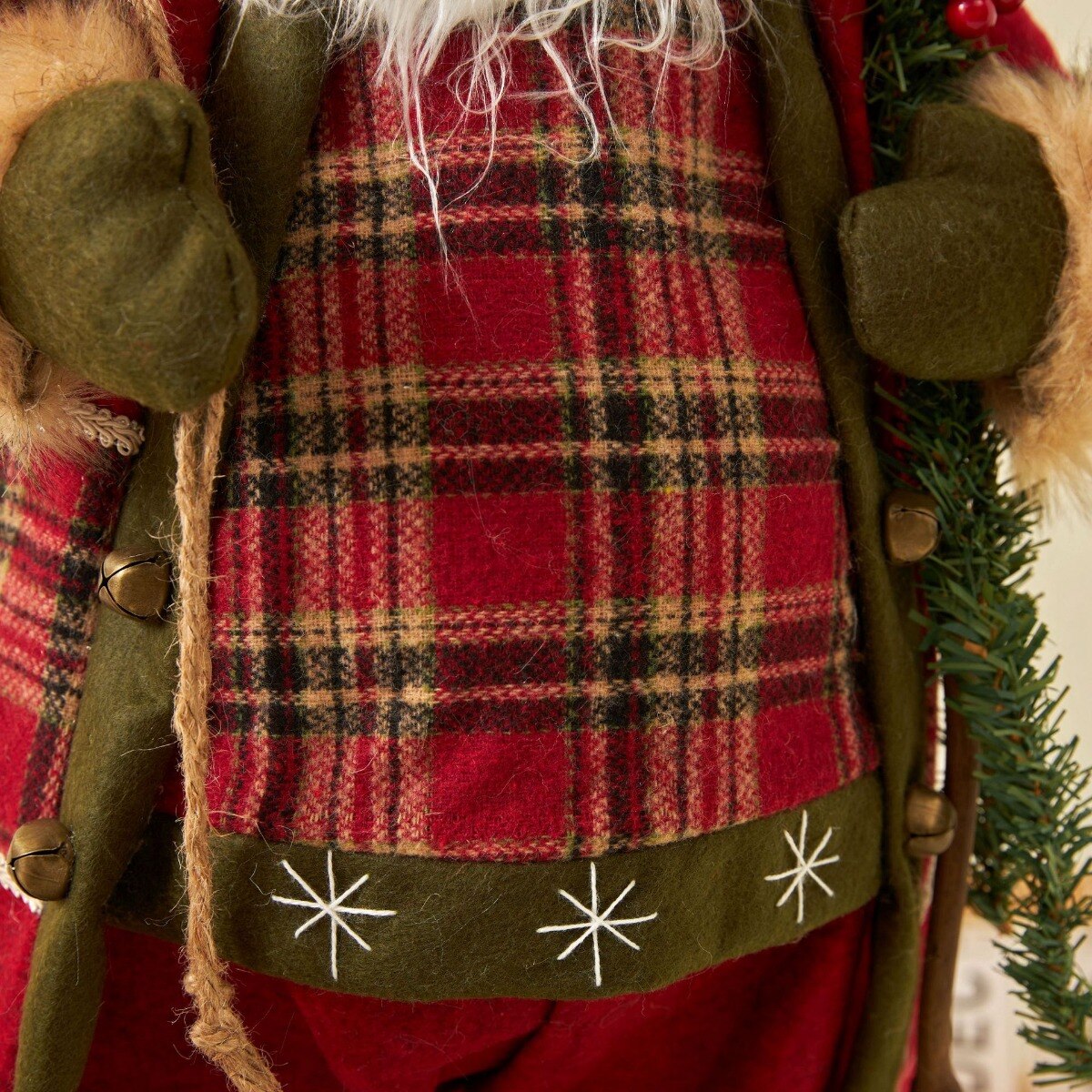 30/45cm Santa Claus Doll Decoration Red Plaid Santa Dolls New Year Gift 2024 Christmas Family Party Decoration Ornaments acacuss
