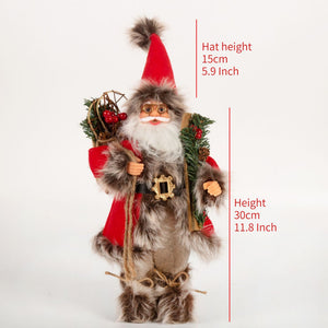 30/45cm Santa Claus Doll Decoration Red Plaid Santa Dolls New Year Gift 2024 Christmas Family Party Decoration Ornaments acacuss