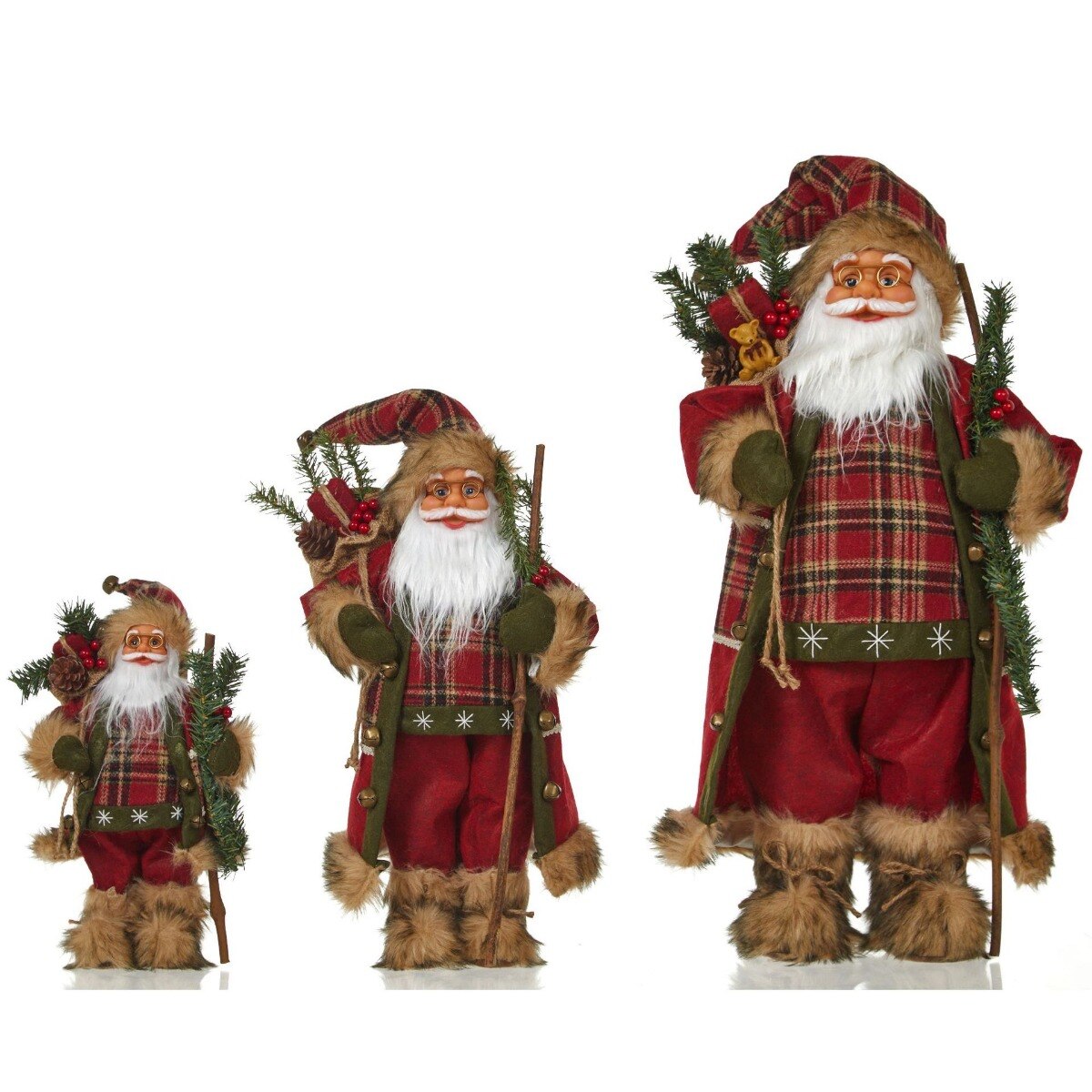 30/45cm Santa Claus Doll Decoration Red Plaid Santa Dolls New Year Gift 2024 Christmas Family Party Decoration Ornaments acacuss