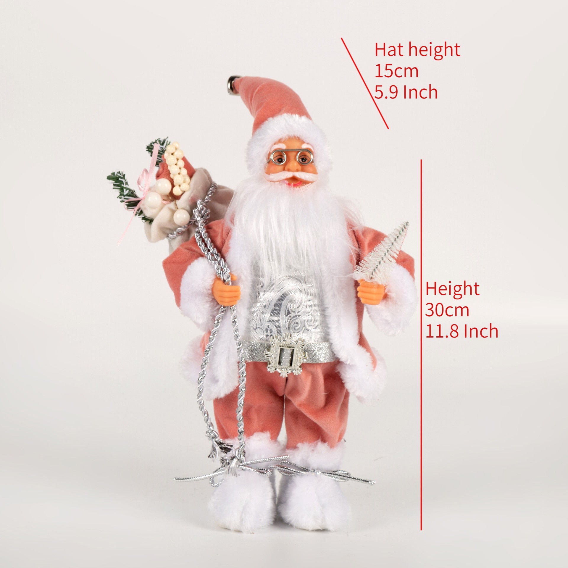 30/45cm Santa Claus Doll Decoration Red Plaid Santa Dolls New Year Gift 2024 Christmas Family Party Decoration Ornaments acacuss