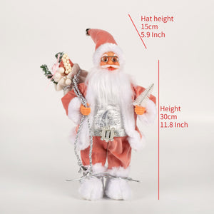 30/45cm Santa Claus Doll Decoration Red Plaid Santa Dolls New Year Gift 2024 Christmas Family Party Decoration Ornaments acacuss