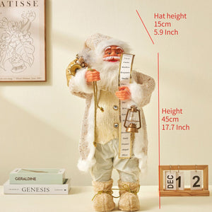 30/45cm Santa Claus Doll Decoration Red Plaid Santa Dolls New Year Gift 2024 Christmas Family Party Decoration Ornaments acacuss