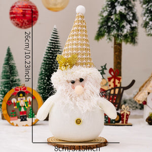 30/45cm Santa Claus Doll Decoration Red Plaid Santa Dolls New Year Gift 2024 Christmas Family Party Decoration Ornaments acacuss