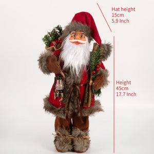 30/45cm Santa Claus Doll Decoration Red Plaid Santa Dolls New Year Gift 2024 Christmas Family Party Decoration Ornaments acacuss