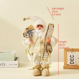 30/45cm Santa Claus Doll Decoration Red Plaid Santa Dolls New Year Gift 2024 Christmas Family Party Decoration Ornaments acacuss