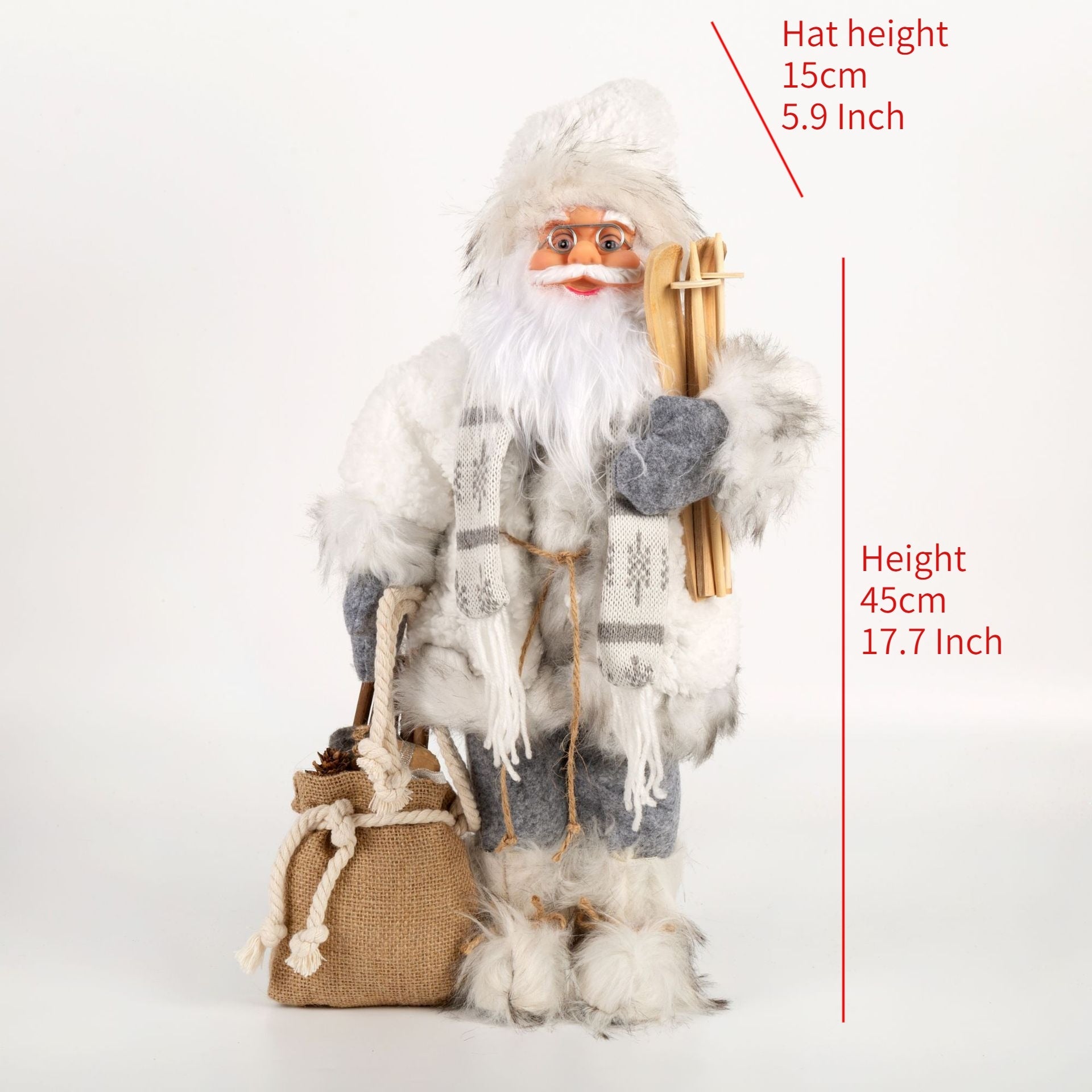 30/45cm Santa Claus Doll Decoration Red Plaid Santa Dolls New Year Gift 2024 Christmas Family Party Decoration Ornaments acacuss