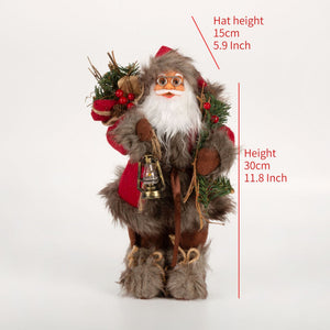 30/45cm Santa Claus Doll Decoration Red Plaid Santa Dolls New Year Gift 2024 Christmas Family Party Decoration Ornaments acacuss