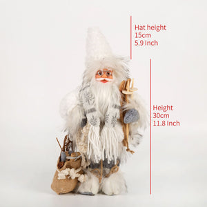 30/45cm Santa Claus Doll Decoration Red Plaid Santa Dolls New Year Gift 2024 Christmas Family Party Decoration Ornaments acacuss