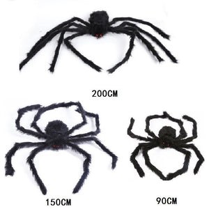 30/50/75/125/150/200cm Halloween Giant Black Plush Spider Halloween Decoration Props Kids Toy Haunted Outdoor Party House Decor acacuss