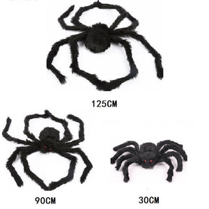 30/50/75/125/150/200cm Halloween Giant Black Plush Spider Halloween Decoration Props Kids Toy Haunted Outdoor Party House Decor acacuss