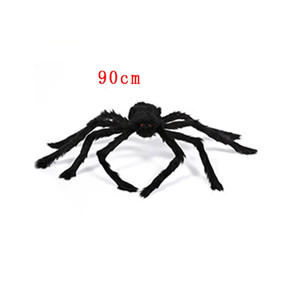 30/50/75/125/150/200cm Halloween Giant Black Plush Spider Halloween Decoration Props Kids Toy Haunted Outdoor Party House Decor acacuss