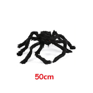 30/50/75/125/150/200cm Halloween Giant Black Plush Spider Halloween Decoration Props Kids Toy Haunted Outdoor Party House Decor acacuss