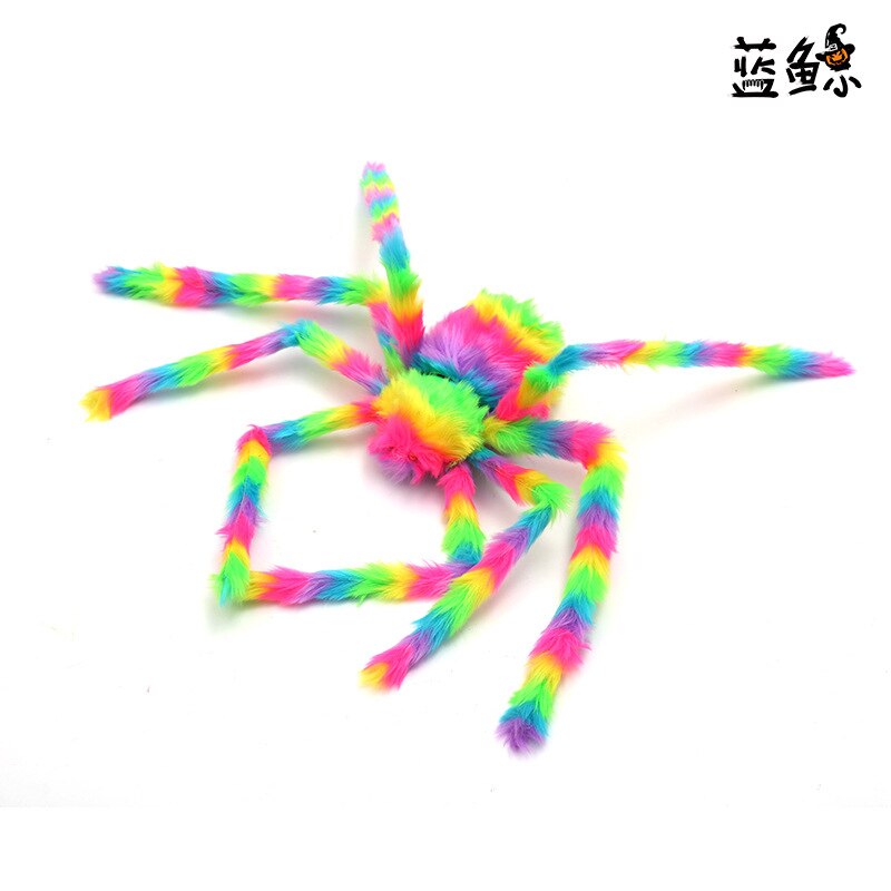 30/50/75/125/150/200cm Halloween Giant Black Plush Spider Halloween Decoration Props Kids Toy Haunted Outdoor Party House Decor acacuss