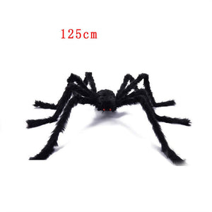 30/50/75/125/150/200cm Halloween Giant Black Plush Spider Halloween Decoration Props Kids Toy Haunted Outdoor Party House Decor acacuss