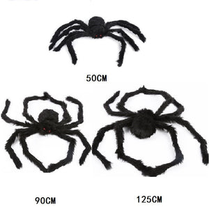 30/50/75/125/150/200cm Halloween Giant Black Plush Spider Halloween Decoration Props Kids Toy Haunted Outdoor Party House Decor acacuss