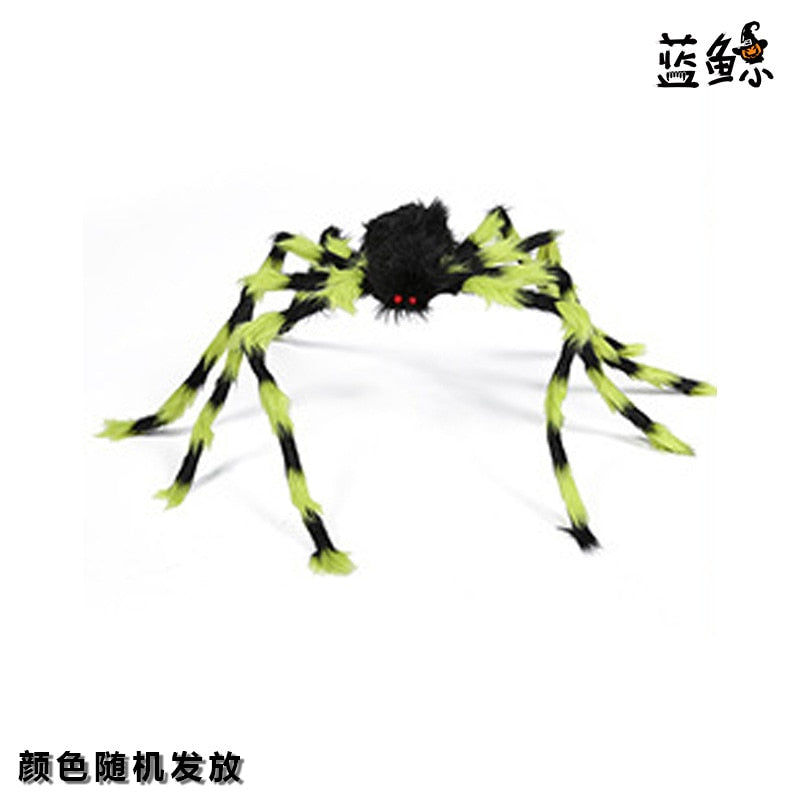 30/50/75/125/150/200cm Halloween Giant Black Plush Spider Halloween Decoration Props Kids Toy Haunted Outdoor Party House Decor acacuss