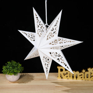 30-75cm Hollow Star Hanging Pendant Eid Mubarak Christmas Ramadan Decoration 2023 Islamic Muslim Party Decor Ramadan Kareem Gift acacuss