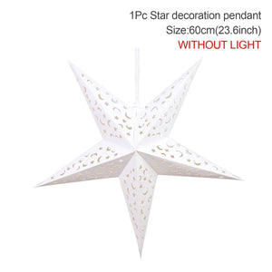 30-75cm Hollow Star Hanging Pendant Eid Mubarak Christmas Ramadan Decoration 2023 Islamic Muslim Party Decor Ramadan Kareem Gift acacuss