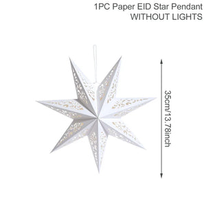 30-75cm Hollow Star Hanging Pendant Eid Mubarak Christmas Ramadan Decoration 2023 Islamic Muslim Party Decor Ramadan Kareem Gift acacuss