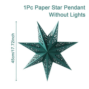 30-75cm Hollow Star Hanging Pendant Eid Mubarak Christmas Ramadan Decoration 2023 Islamic Muslim Party Decor Ramadan Kareem Gift acacuss