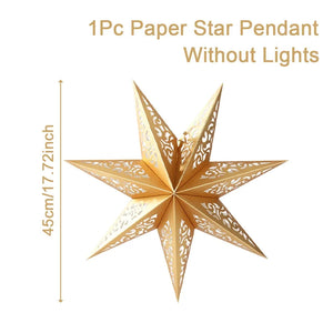 30-75cm Hollow Star Hanging Pendant Eid Mubarak Christmas Ramadan Decoration 2023 Islamic Muslim Party Decor Ramadan Kareem Gift acacuss