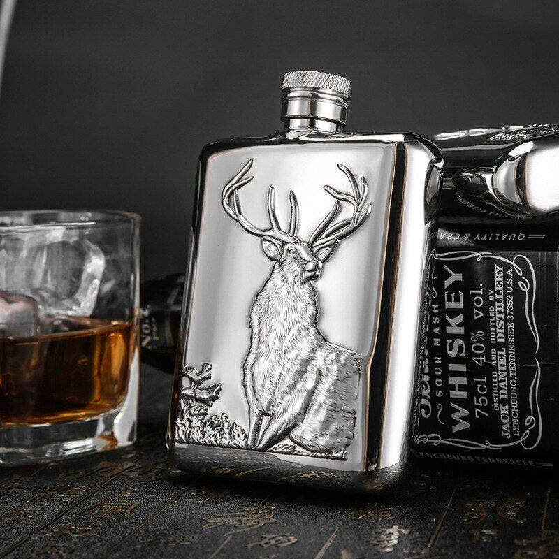 304 stainless steel wine pot outdoor portable 6 oz pure handmade fine wine set stainless steel hip flask flagon acacuss